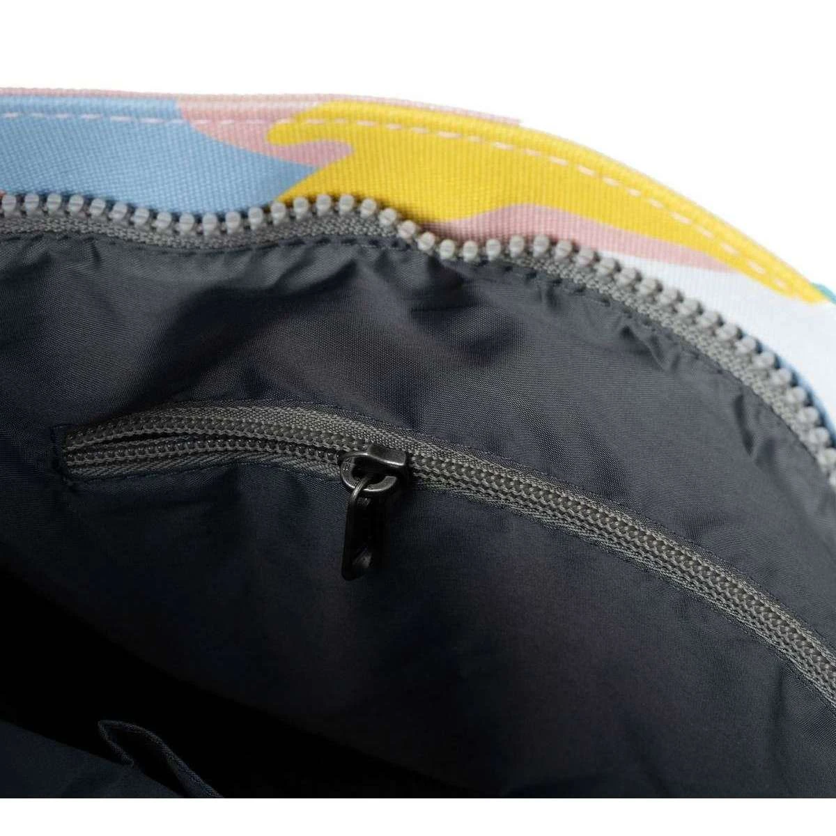 Roka Kennington B Medium Mellow Camo Sustainable Canvas Cross Body Bag - White/Blue/Orange - Image 4