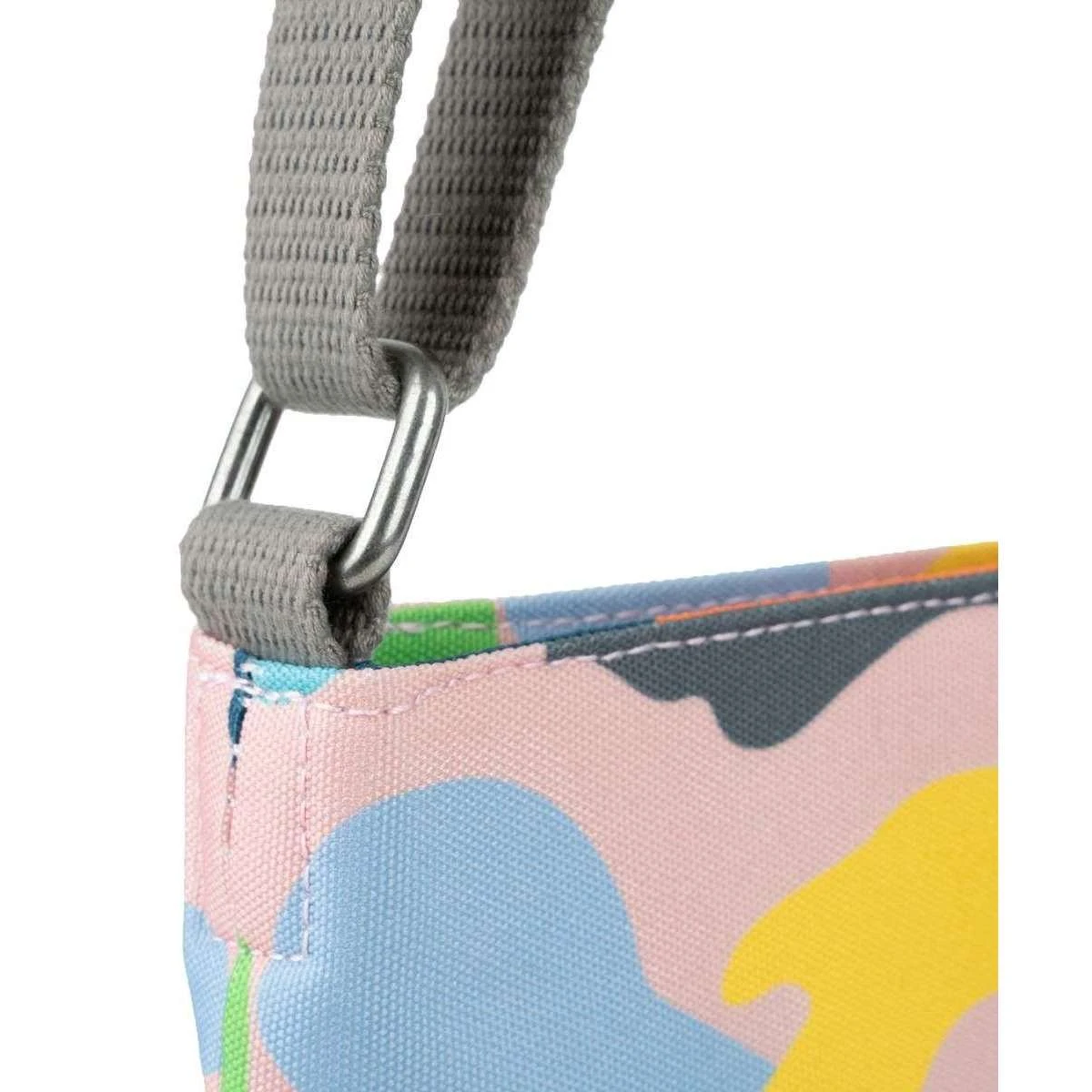 Roka Kennington B Medium Mellow Camo Sustainable Canvas Cross Body Bag - White/Blue/Orange - Image 5