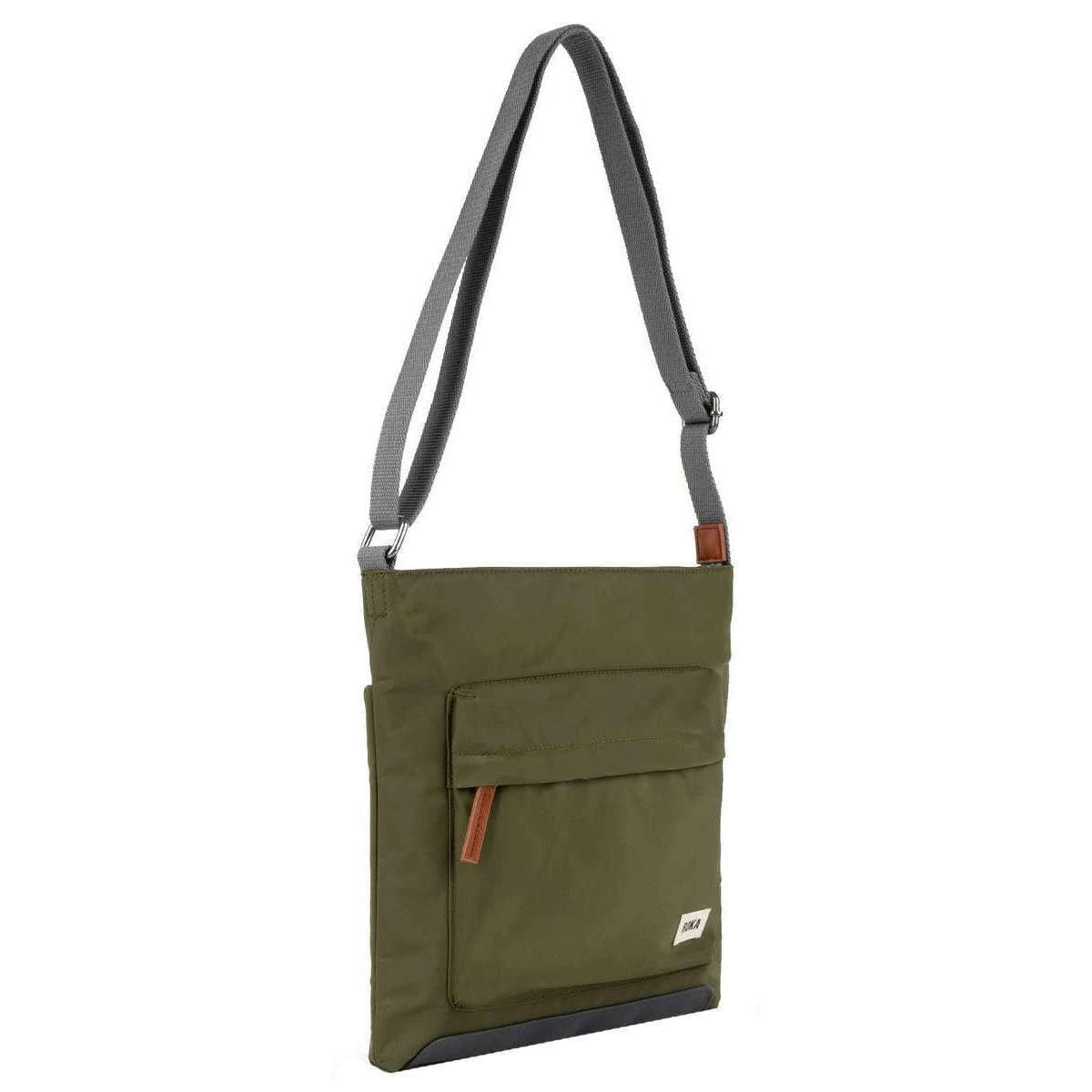 Roka Kennington B Medium Sustainable Nylon Cross Body Bag - Military Green - Image 3