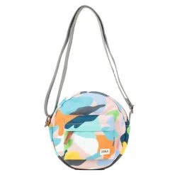 Roka Paddington B Small Mellow Camo Sustainable Canvas Crossbody Bag - White/Blue/Orange