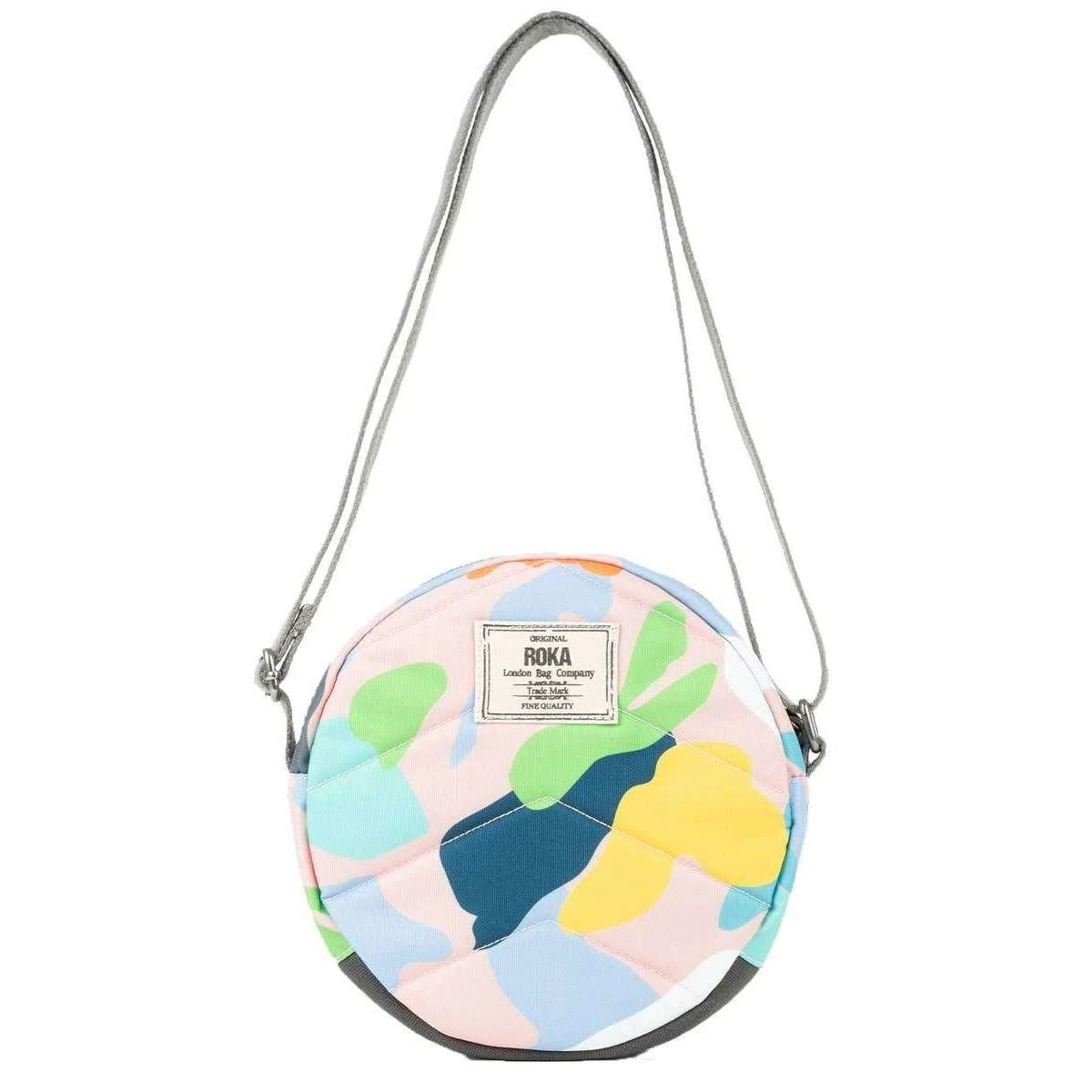 Roka Paddington B Small Mellow Camo Sustainable Canvas Crossbody Bag - White/Blue/Orange - Image 2