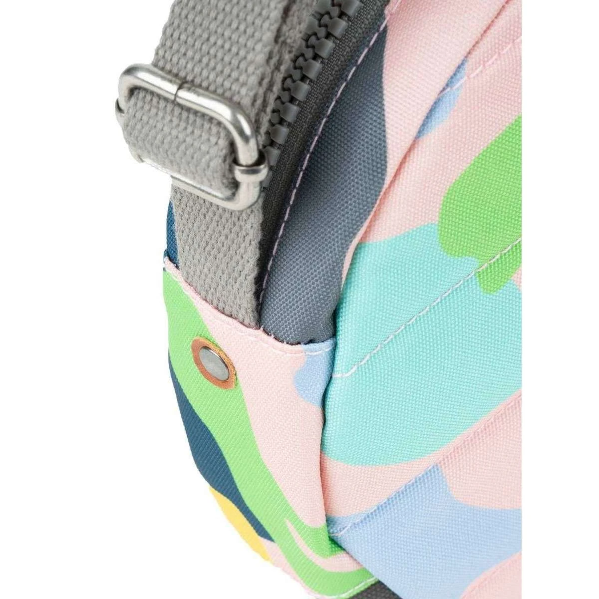 Roka Paddington B Small Mellow Camo Sustainable Canvas Crossbody Bag - White/Blue/Orange - Image 5