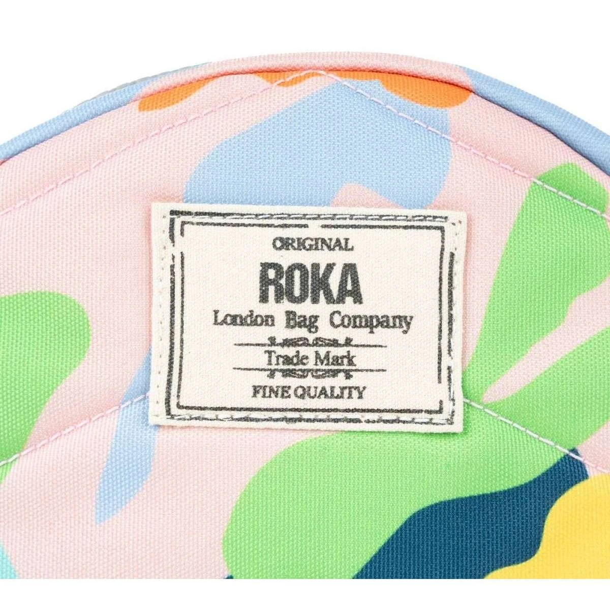 Roka Paddington B Small Mellow Camo Sustainable Canvas Crossbody Bag - White/Blue/Orange - Image 7