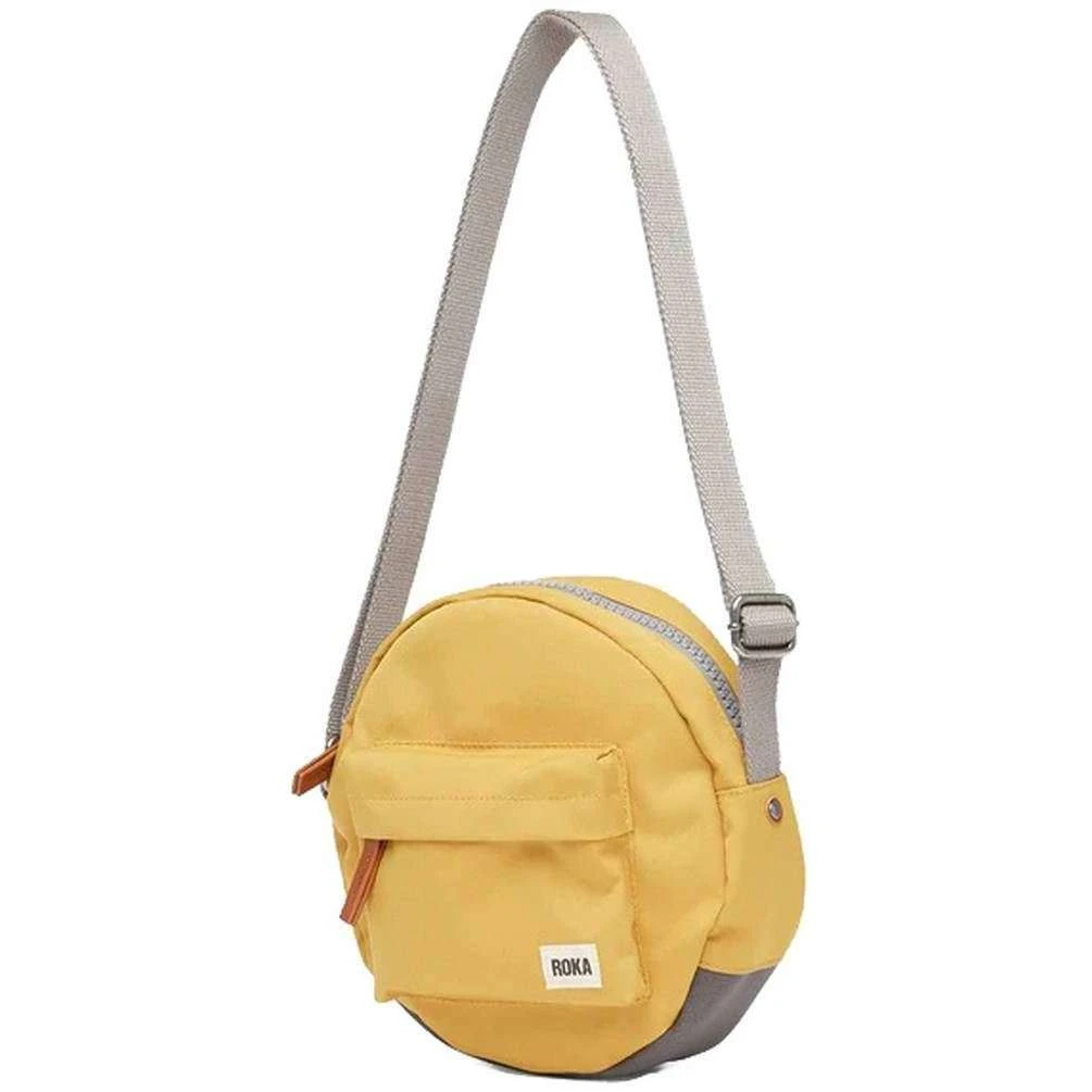Roka Paddington B Small Sustainable Canvas Crossbody Bag - Flax Yellow - Image 2