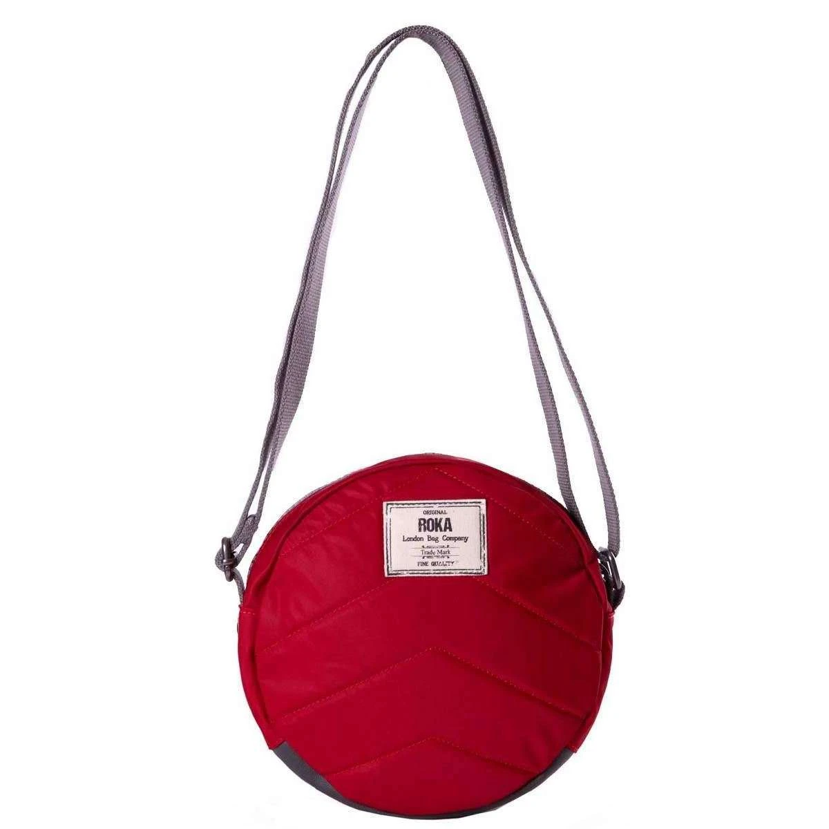 Roka Paddington B Small Sustainable Nylon Crossbody Bag - Cranberry Red - Image 2