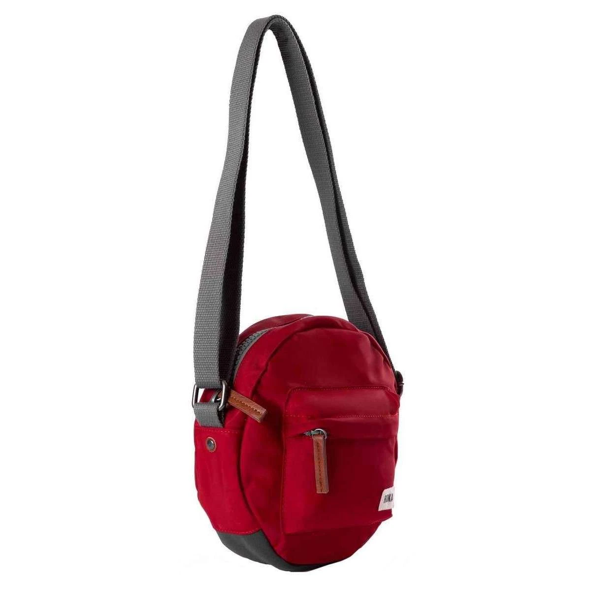 Roka Paddington B Small Sustainable Nylon Crossbody Bag - Cranberry Red - Image 3