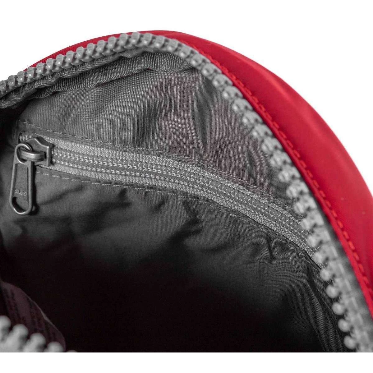 Roka Paddington B Small Sustainable Nylon Crossbody Bag - Cranberry Red - Image 5