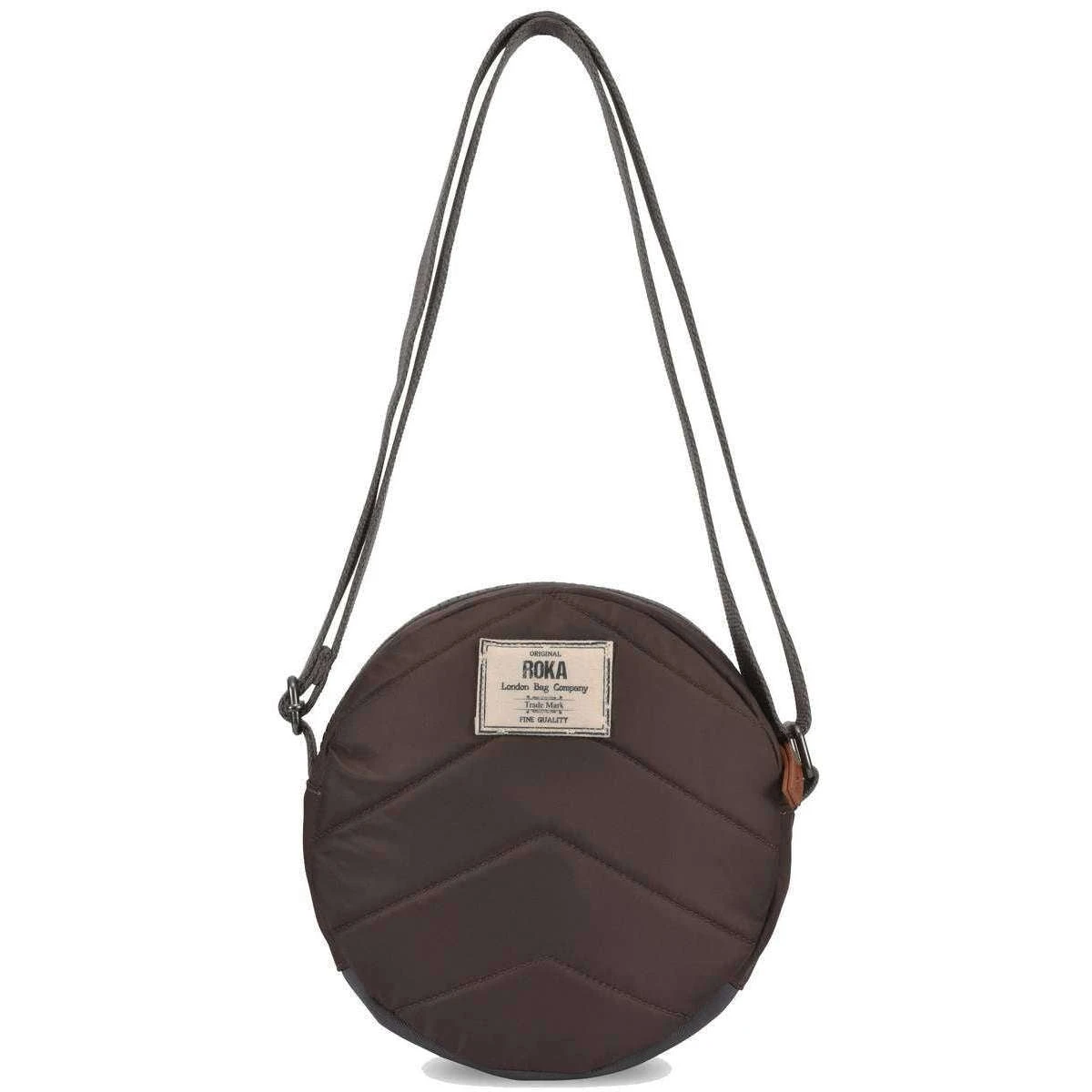 Roka Paddington B Small Sustainable Nylon Crossbody Bag - Dark Chocolate Brown - Image 2