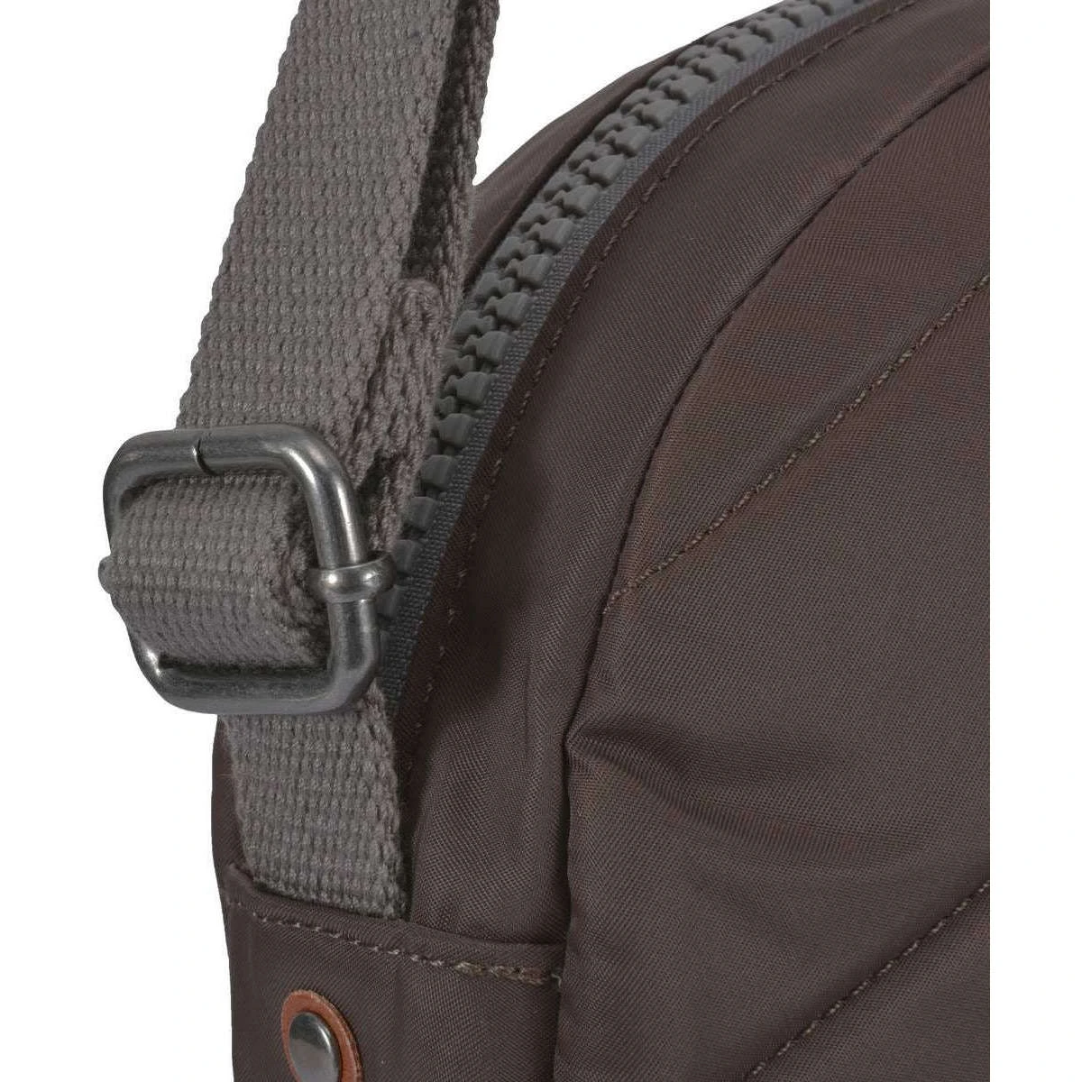 Roka Paddington B Small Sustainable Nylon Crossbody Bag - Dark Chocolate Brown - Image 6