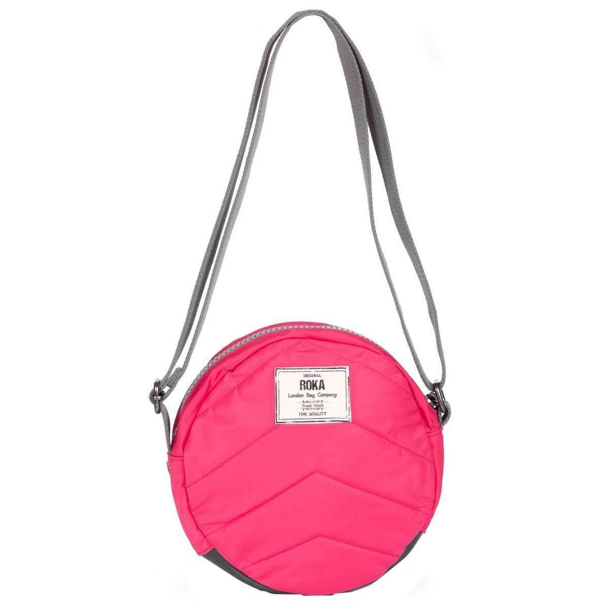 Roka Paddington B Small Sustainable Nylon Crossbody Bag - Raspberry Red - Image 2