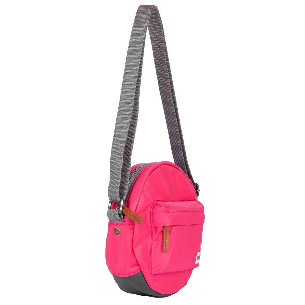 Roka Paddington B Small Sustainable Nylon Crossbody Bag - Raspberry Red - Image 3