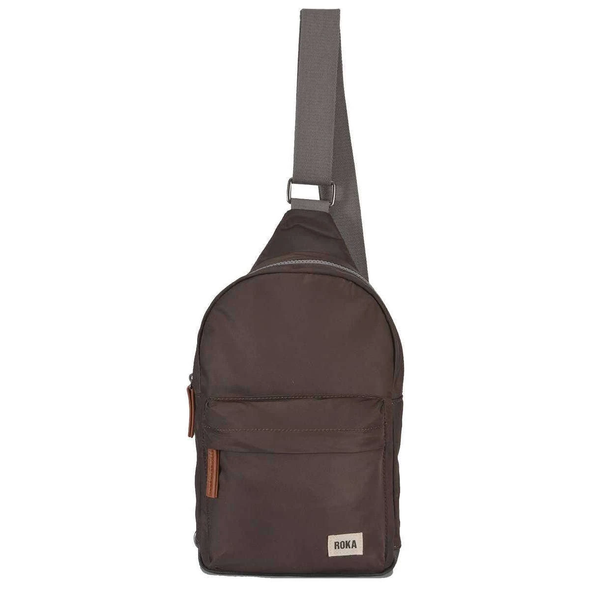 Roka Willesden B Sustainable Nylon Scooter Bag - Dark Chocolate