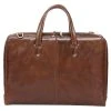 San Babila Gusseted Briefcase Folder - Dark Brown
