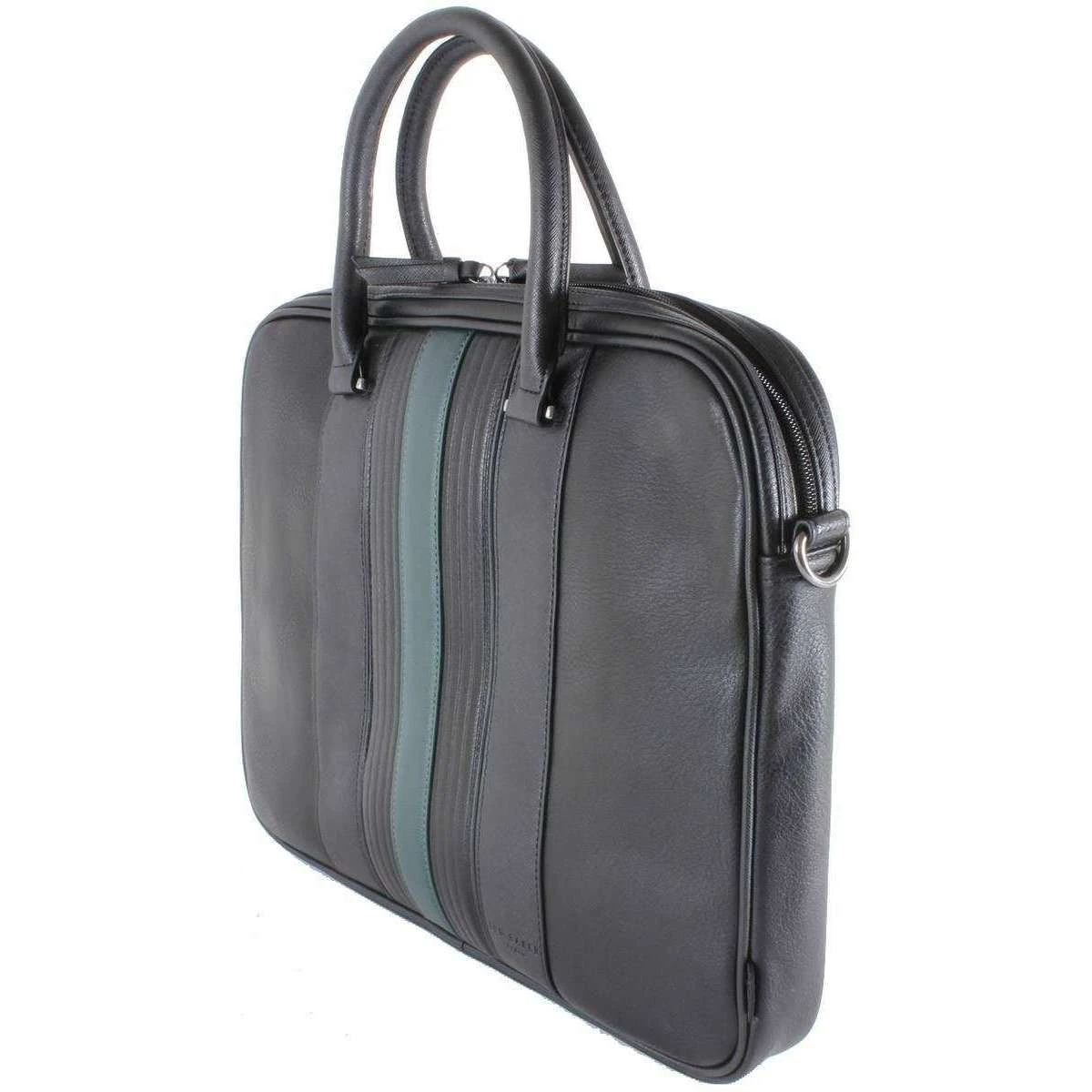 Ted Baker Nevver Striped Document Bag - Black - Image 4
